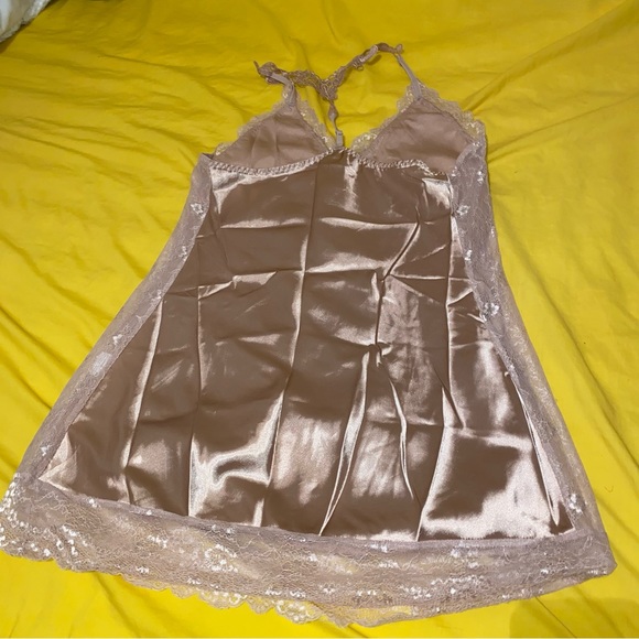 Stretchy Silly Lace Racerback Slip Lingerie Camisole Nightgown M/L Sexy Peekaboo - Picture 6 of 10